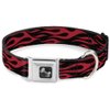 Dog Collar Seatbelt Buckle Flame Red 16 to 23 Inches 1.5 Inch Wide