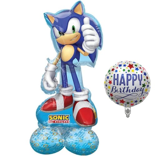 53&quot; Sonic The Hedgehog Airloonz Balloon Birthday Decoration, Sonic Balloons, Sonic Party Supplies