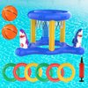 H-Style Inflatable Pool Basketball Hoop & Ring Toss Game, 2-in-1 Pool Floats Toys Games Set,Fun Summer Water Games Pool Toys for Toddler Kids,Teens,Adults and Family
