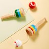 TOODOO 2 Pieces Jacks Game with Ball Paddle Ball with String Cup and Ball Game Mini Wood Catch Ball, Hand Eye Coordination Ball Catching Cup