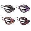 Leadigol 4PCS Heart Shaped Duckbill Clips,Flower Rhinestone Hair Clip Sparkly Crystal Beads Hair Claw for Women