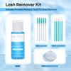 AuReve Eyelash Extension Remover 20ml Lash Remover For Lash Extensions Lash Glue Remover Cluster Lash Remover With Lash Brush & Cotton Swabs & Cleansing Eco Pads Diy At Home Mild Non-Irritating