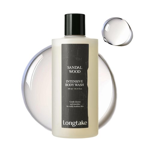 LONGTAKE Sandalwood Intensive Perfume Body Wash 10.1 Fl OzㅣSoothing protectionㅣStrengthening skin barrierㅣHydrating MoisturizingㅣNourishes with camellia oil, Canola oil, CeramideㅣFor All Skin Types