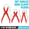 DURATECH 6-Piece Hose Clamp Pliers, Straight & 90 Angled Hose Pinch Off Pliers, Line Clamp Pliers Set for Flexible Hoses, Fuel Hoses, Gas Lines, Brake Hoses and Radiator Hoses