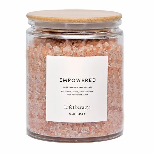 Lifetherapy Empowered Mood Melting Salt Soak | Pink Himalayan and Sea Salt with Moisturizing Sunflower Oil, 16 OZ