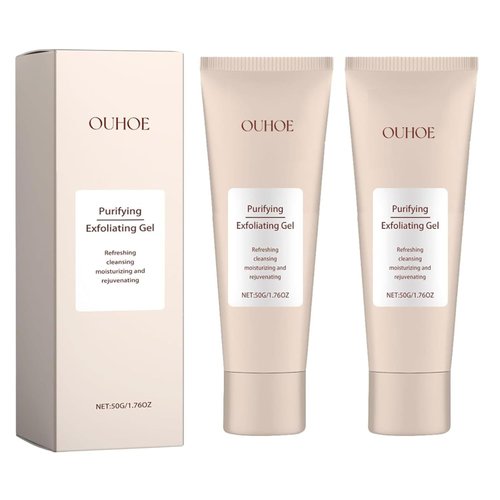 2PCS Purifying Exfoliating Gel, Bamboo Charcoal Blackhead, Facial and Body Exfoliating Scrub Gel, Deep Cleansing and Moisturizing Facial Exfoliating Agent for All Types of Skin