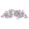 Alilang Silvery Tone Crystal Rhinestone Flower Leaf Bridal Long Hair Comb