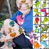 TASROI 50 PCS 3D Dinosaur Temporary Tattoos For Kids Boys Teens, Fun T-Rex Fake Face Tattoo Sticker For Children Party Favor Sets Supplies, Small Dino Tatoos For Girls Birthday Gifts Decoration