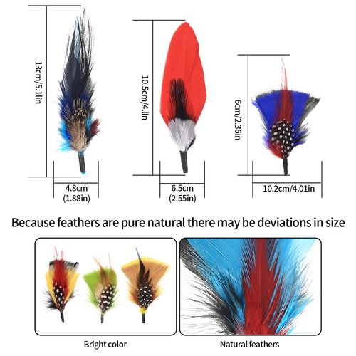 Hat Feathers, 12 Pcs Natural Feathers, Mixed Assorted Cowboy Hats Feathers, Crafts Feathers for Men Hats, Western Cowboy Hats, Fedoras, DIY Centerpieces Crafts Dream Catcher Decorations