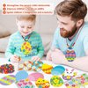 Qyeahkj 32 Set Easter Egg Craft Kit for Kids Easter Bunny Necklaces Beads Ornaments DIY Spring Sticker Arts Crafts Activities Make Your Own Hanging Decor Supplies for Home School Classroom Party Favor