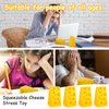 Chivao 4 Pcs Cheese Stress Toy Yellow Fake Cheese Anxiety Relieve Cheese Toy Release Stress Block of Cheese Toy Elastic Foam Cheese Block Gifts for Christmas