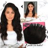 Moresoo Seamless Clip in Hair Extensions Human Hair Brown Seamless Clip in Extensions Human Hair Seamless Clip ins Human Hair Extensions PU Weft Clip Hair Extensions Darkest Brown #2 20inch 7pcs 120g
