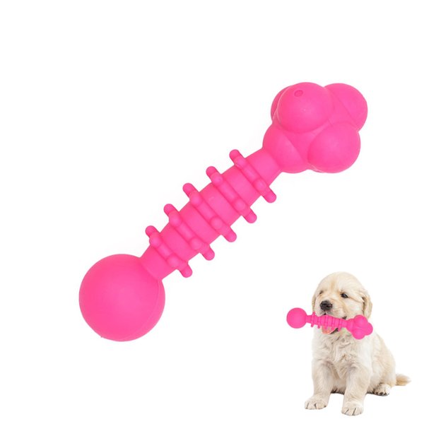 YPWangShengRui Dog Squeaky Toy Natural Rubber Dog Chew Toy Interactive Single Barbell Squeaky Stick for Small Dogs Aggressive Chewers Puppy Toys