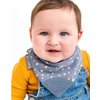 Cheeky Chompers 2-in-1 Baby Dribble Bib with Soft Silicone Teether, Reversible Bandana Style, Innovative Dimple Design Soothes Gums, 3-Layer Absorbency (Midnight Stars Neckerchew)