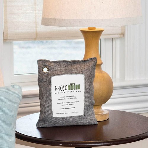 Moso Natural Air Purifying Bag 500g. A Scent Free Odor Eliminator for Kitchens, Bedrooms, Living Rooms, Pet Areas. Premium Moso Bamboo Charcoal Odor Absorber. Two Year Lifespan!
