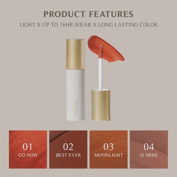 FreshO2 | Ripened-Matte Lip Silk | Long Lasting, High Pigmented Velvet Lip Stain, Lightweight Matte Finish, Full Coverage | Made In Taiwan | Vegan Cruelty Free | 01 Go Now