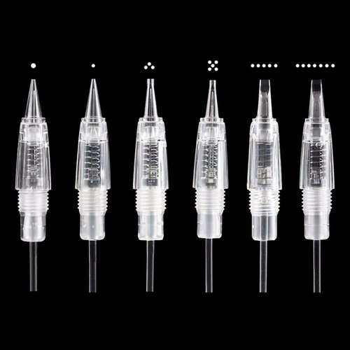 10PCS Permanent Makeup Clear Needle Cartridges for Eyebrow Eyeliner Tattoo Machine (5F)