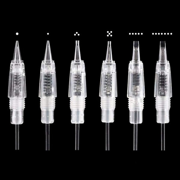 10PCS Permanent Makeup Clear Needle Cartridges for Eyebrow Eyeliner Tattoo Machine (5F)
