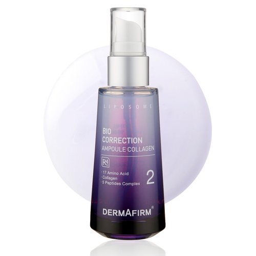 DERMAFIRM Bio Correction Ampoule Collagen R4 | Soothing & Restoring Ampoule Facial Serum w/Azulene, 17 Amino Acids, Collagen & Perilla Leaf Extract for All Skin Types | No Animal Trials 1.69 fl oz