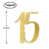 Gold Glitter 15th Birthday Centerpiece Sticks, 12-Pack Number 15 Table Topper Anniversary Party Decorations