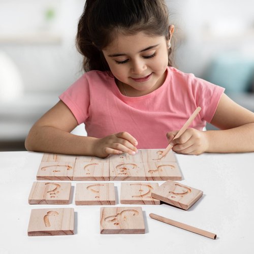 Wooden Arabic Alphabet Tracing Boards, Montessori Arabic Letters Puzzle, Arabic Learning Toys for Kids, Islamic Baby Gifts