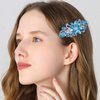 Sankuwen Flower Luxury Jewelry Design Hairpin Rhinestone Hair Barrette Clip,Also Perfect Mother's Day Gifts for Mom (Sky Blue)