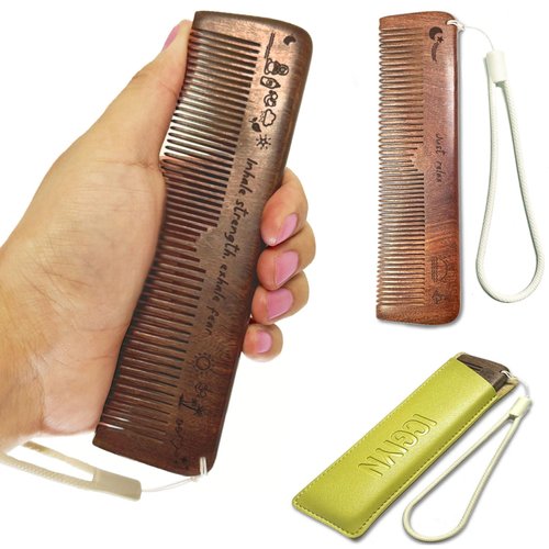 ICGIYN Wooden Hair Comb For Labor Pain, Natural Relief of Pregnancy Contraction, Birthing Comb with Cute Designs, Leather Cover, For Women Pregnant Mothers