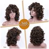 Traqur Short Curly Wigs for Black Women Synthetic Hair Heat Natura Wigs for African American Women (Brown)