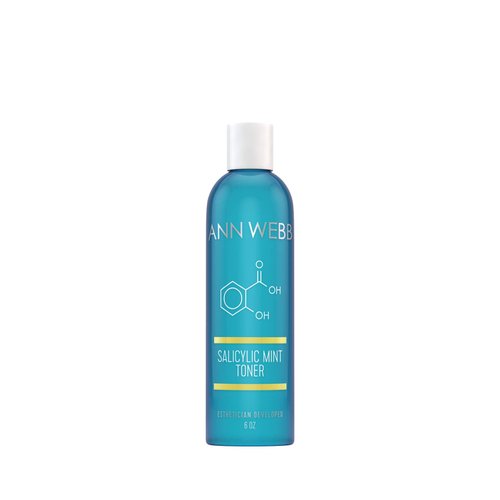 ANN WEBB Salicylic Mint Toner - All Natural Toner Deep Cleans, Exfoliates & Clears Acne - Powerful, but Gentle Toner removes Dead Skin & Minimize Pores - Brightens & Balances for a Healthy Glow. 6oz