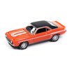 Round 2 1969 Chevy Camaro Hugger Orange with White Stripes Limited Edition to 2496 Pieces Worldwide Hobby Exclusive Series 1/64 Diecast Model Car by Johnny Lightning JLSP376