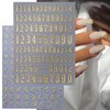 8 Sheets Old English Letter & Numbers Nail Stickers 3D Self-Adhesive Personalized Letter Nail Decals Black White Gold Silver Alphabet Nail Art Stickers Retro Numbers Nail Designs Supplies for Women