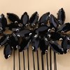 Rumtock Black Rhinestones Hair Comb for Women Girls Wedding Bridal Hair Piece Handmade Jewelry Banquet Prom (Black)