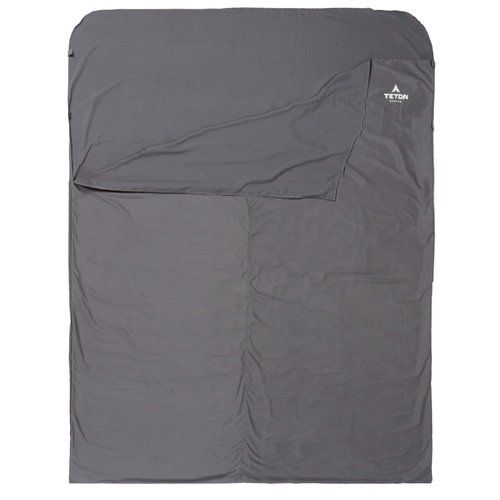 TETON Sports Mammoth Sleeping Bag Liner; A Clean Sheet Set Anywhere You Go; Perfect for Travel, Camping, and Anytime You’re Away from Home Overnight; Machine Washable , Dark Grey, 91" x 58"