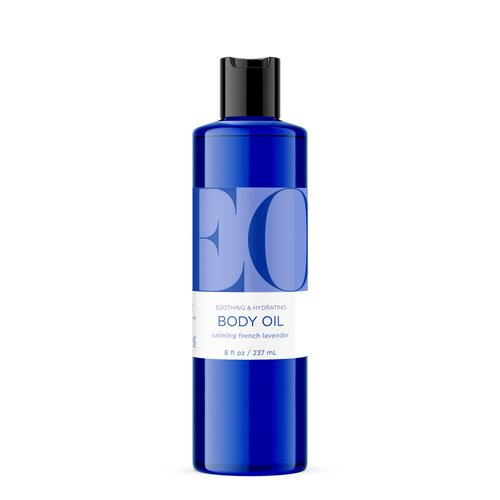 EO Body Oil for Massage & Moisture, French Lavender, 8-Ounce Bottles (Pack of 2)