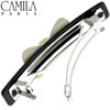 Camila Paris CP2244 French Hair Barrette Clip for Girls, Handmade Black and White, Automatic Strong Hold Grip Hair Clips for Women, No Slip and Durable Styling Girls Hair Accessories, Made in France