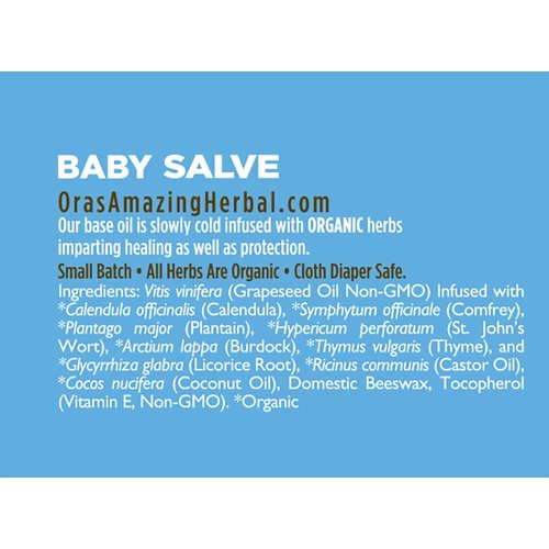 Baby Salve, Diaper Balm, Baby Ointment, Newborn Salve, Natural Baby Care with Calendula, Set of 1 and 4 oz Jars for Diaper Bag and Home