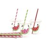Watermelon Birthday Party Cups 12 oz Disposable Plastic Lids Straws (12 Count)