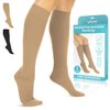Vive Compression Stockings for Women, Men | 15-20 mmHg Medical Compression Support for Varicose Veins - Ultra Sheer TED Style Hose- Knee High for Swelling, Soreness, Maternity, Pregnancy, Nurses