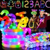 Jishi Light Up Pop Tubes 8-Pack LED Glow Sticks Bulk Halloween Glow in The Dark Party Favors Supplies, Kids Christmas Birthday Party Decorations, Sensory Light Up Fidget Tubes Toys for Kids Boys Girls