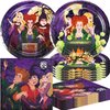 Omto 40Pack Hocus Pocus Party Supplies include 20Pcs plates, 20 napkins for Kids Hocus Pocus birthday party decoration