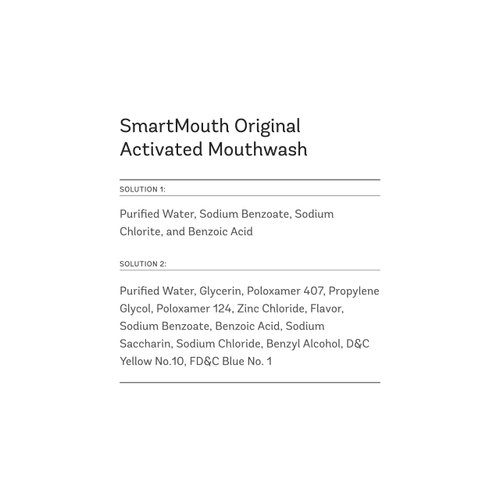 SmartMouth Original Activated Mouthwash - Adult Mouthwash for Fresh Breath - Oral Rinse for 24-Hour Bad Breath Relief with Twice Daily Use - Fresh Mint Flavor - 0.4 Fl Oz (40 Travel Packs)