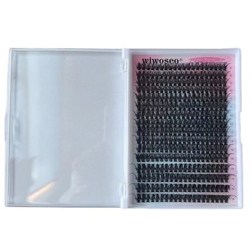Choshim DIY Reusable Eyelash Clusters 320PCS Individual Lashes 9-16mm Mix with Lash Clusters, Bond and Seal, Lash Tweezer for Self Use at Home(50D, 0.07D, 9-16MM, KIT)