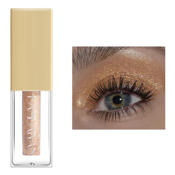 Orange Glitter Liquid Eyeshadow Eyelid Color,Highly Pigmented Liquid Shimmer Eyeshadow Eye Glitter Makeup,Dry Fast Long Lasting Eye Makeup Eye Look,03