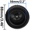 HIRCQOO OD 88mm/3.46" Rubber Tire Front Rear Tyre & Plastic Wheel Rims 12mm Hex Hub Compatible with Redcat Tornado Shockwave HPI HSP Kyosho Losi 1/10 Scale Off Road Buggy (Black)