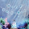 Cheerland Transparent Blue Bubble Garland Happy Birthday Banner Under the Sea Party Decorations for Kids Ocean Theme Party Decoration Hanging Under Sea Birthday Decor Mermaid Party Decoration