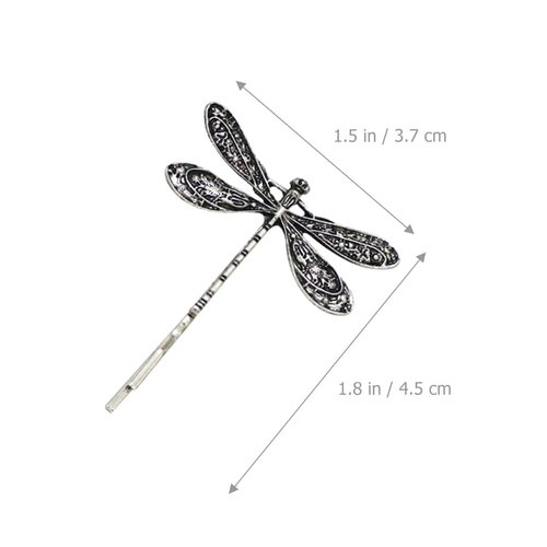 2Pcs Silver Dragonfly Hair Clip Wedding Retro Antique Barrette Bridal Headdress Color Head Wear Styling Hair Accessories for Girls Women Ladies Bobby Pins Hairpins French, Hair Styling Pins