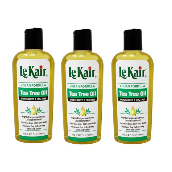 LeKair Tea Tree Oil Hair & Body Oil - Vegan Formula 3.4 Ounce - 3 Pack