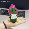 KALAWALK Funny Crochet Pickles 1 Pcs with Affirmations Cards for Inspirational Novelty Good Luck Gift and Party Decorations (KK-CKD04- REDCUM)