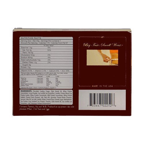 Nutmeg State Nutrition - High Protein Bars, Gluten Free, Low Calorie, Ideal Protein Compatible, 7 Servings Per Box (Peanut Butter)