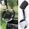 10L0L Golf Cart 14" Steering Wheel Cover for Club Car DS Precedent and Yamaha Models, Breathable Rubber Leather Materials,Good Texture Nice Look(Black White Color)